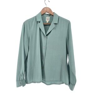 J.G. Hook Long Sleeve Blouse Size 12 Collared Career Office 90s Vintage